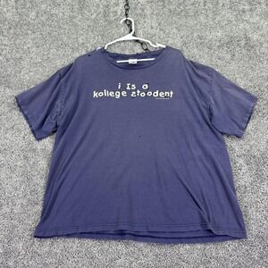Delta Shirt Mens XL Blue I Is A Kollege Stoodent Graphic Tee Funny College